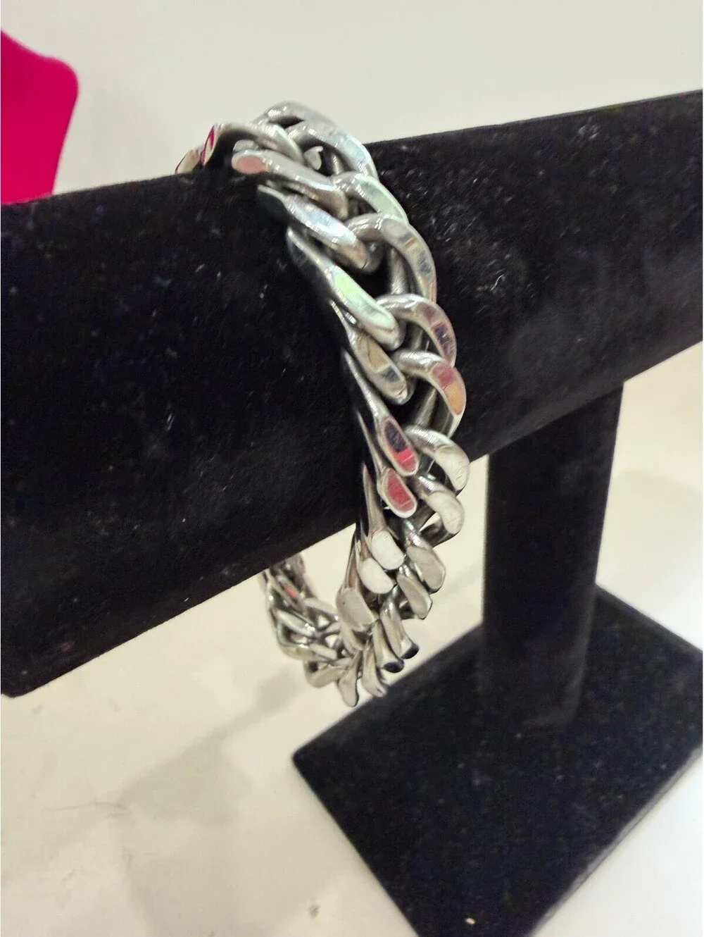 Men's Heavy Silver Tone Chain Link Bracelet 9.25